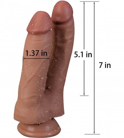 Sex Dolls Realistic Double Dildo- Gay Dildo with Suction Cup- 7.08 Inch Pussy Dildo- Silicone Dildo for Women - CO190S9O7G8 $...