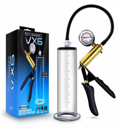 Pumps & Enlargers Performance VX6 Male Enhancement Pump System with Brass Pistol & Pressure Gauge- Sex Toy for Men- Clear - C...