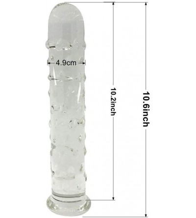 Dildos 10.6 Inch Large Dotted Crystal Glass Penis Glass Dildo Female Masturbation G-spot Stimulator Huge Anal Plug - CI1843ZN...