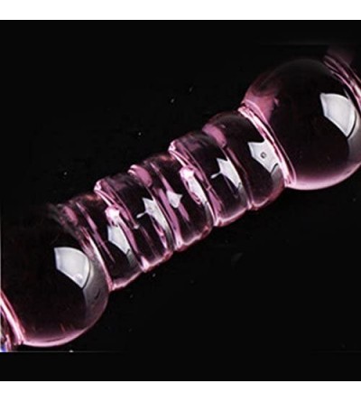 Anal Sex Toys Pink Glass Dildo Women Massager Wand Vibrator Pyrex Crystal Glass Dildo Crystal Penis Anal Plug Toys - 200x33mm...