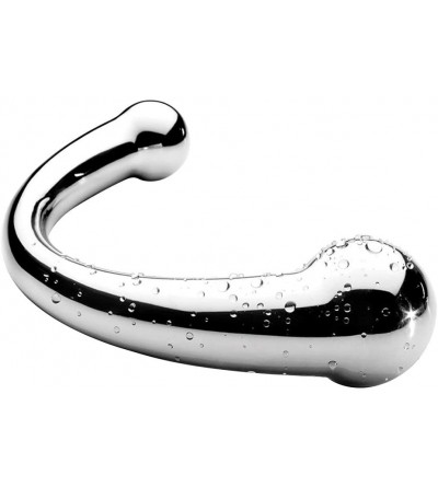 Dildos G-spot Massage Dildo- Stimulate Wand Fetish Plug Solid Metal Curved Dual Ended Masturbation Sex Toy for Couple - CH192...