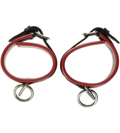 Restraints Soft Leather Wrist Restraints- Red/Black - C71137Q4L9R $25.88
