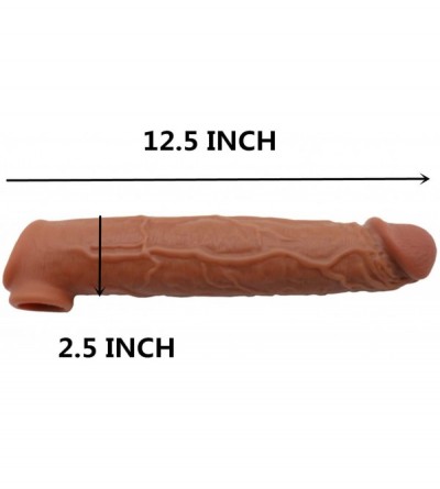 Pumps & Enlargers 2020 Extra Large 12.5 Inch Brown Silicone Pên?ís Sleeve for Men Large Extension Cóndom Thick and Big Extra ...