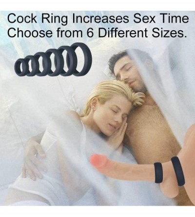 Penis Rings Cock Rings Silicone Penis Rings Couple Sex Toys Increase Ejaculation Time Better Sex 6 Different Sizes - CS193MZN...