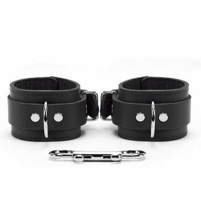 Restraints Alexis Wrist and Ankle Cuffs Handmade Lambskin Leather Handcuffs and Leg Cuffs - Black - CI18E55SGX5 $30.08