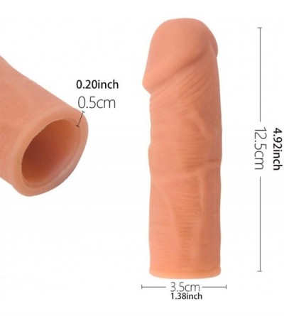 Pumps & Enlargers Realistic Male Dildlo Sleeve Extender Longlasting Silicone Extender Male Extension Sleeve Adult Six Toy for...