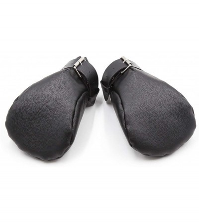 Restraints remium Soft Leather Padded Bondage Mitts SM Restraints w/Lockable Padded Bondage Mitts Boxing Gloves BDSM Adult Se...