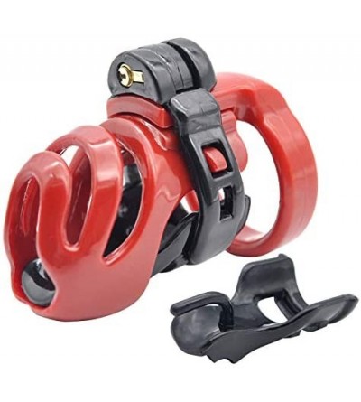 Chastity Devices Biosourced Resin Male Chastity Cage Device Locked Cock Cage Sex Toy for Men 219 - Red+black - CI1867YYL26 $3...