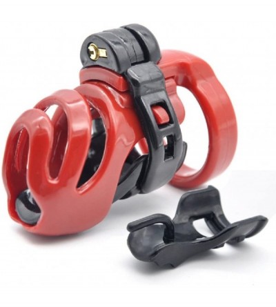 Chastity Devices Biosourced Resin Male Chastity Cage Device Locked Cock Cage Sex Toy for Men 219 - Red+black - CI1867YYL26 $1...