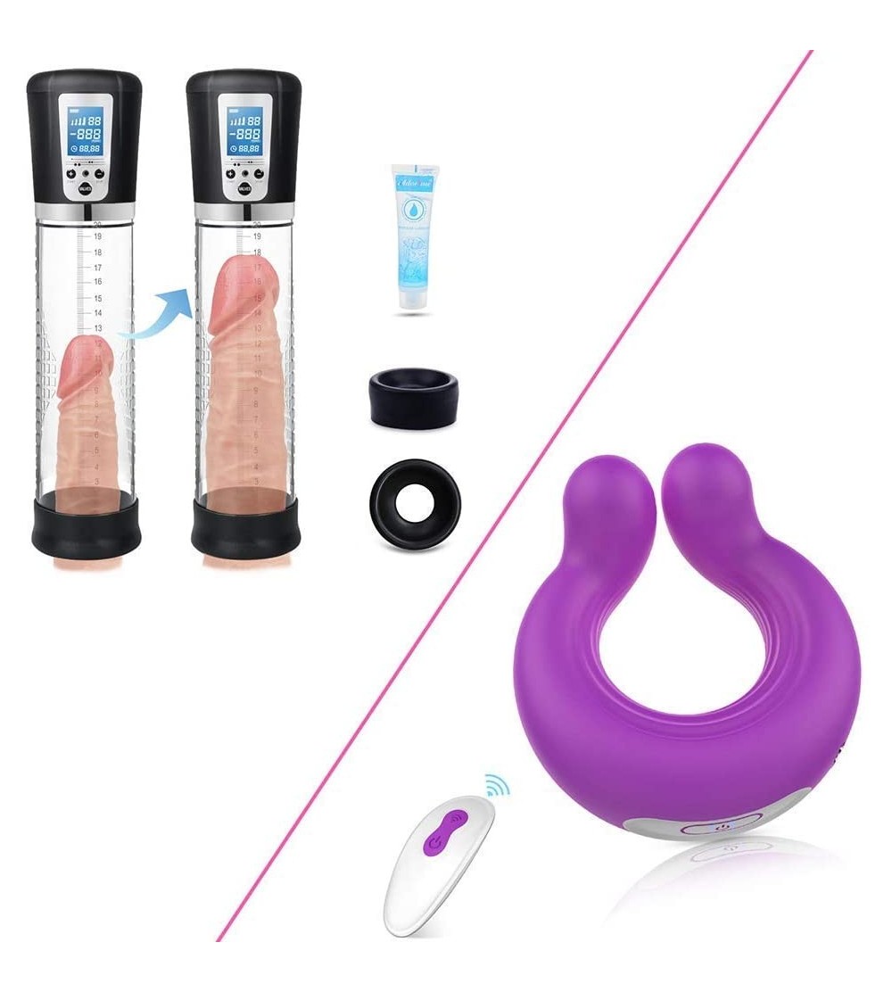 Vibrators Electric Penis Vacuum Pump with 4 Suction Intensities-Couple Vibrator for Penis & Clitoral Stimulation Sex Toys - C...