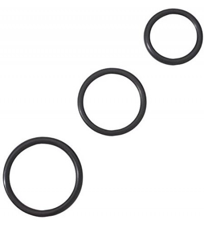 Penis Rings Rubber Cock Ring- Black- 3-Pack - Black - CE113KWXARL $21.76