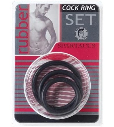 Penis Rings Rubber Cock Ring- Black- 3-Pack - Black - CE113KWXARL $9.33