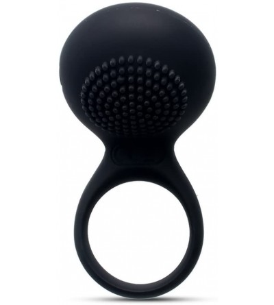 Penis Rings Tyler Rechargeable Vibrating Silicone Cock Ring- Black - CC12EPXYJOH $21.16