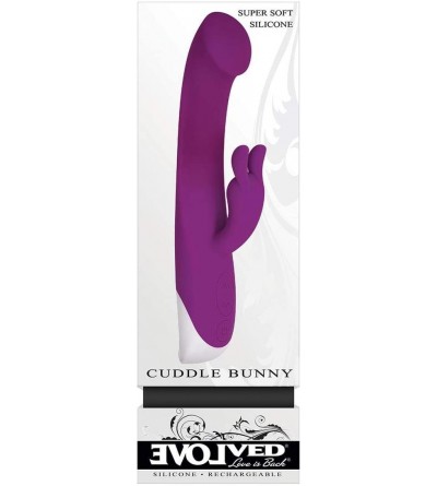 Vibrators Love Is Back Cuddle Bunny Rechargeable Soft Rabbit Vibrator- Purple - CZ18LDQDCEY $84.33