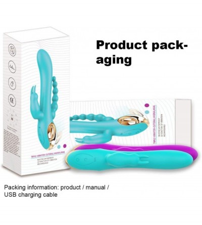 Dildos G Spot Dildo Rabbit Vibrator for Fun 3-in-one Function Vibration Waterproof Female Vagina Clitoris Gifts Massager Chri...