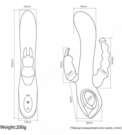 Dildos G Spot Dildo Rabbit Vibrator for Fun 3-in-one Function Vibration Waterproof Female Vagina Clitoris Gifts Massager Chri...