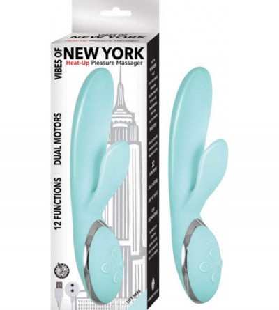 Vibrators Vibes of New York Heat Up Pleasure Massager USB Rechargeable Multi Function Vibrator (Aqua) - Aqua - CP18ZO84Q58 $7...