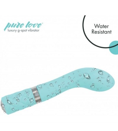 Vibrators Silicone G-Spot Vibrator Teal- Rechargeable and Multi Speed with Swarovski Crystal Button- Pretty Quilted Vibrator ...