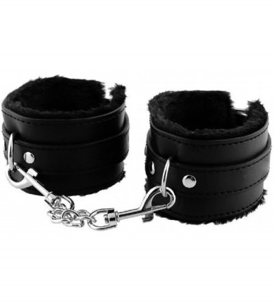 Restraints Adjustable Wrist Handcuffs Pu Leather Bracelet Cuffs - CK17YDYHLY4 $20.37