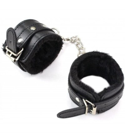 Restraints Adjustable Wrist Handcuffs Pu Leather Bracelet Cuffs - CK17YDYHLY4 $5.51