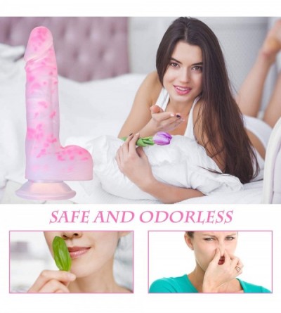 Dildos Glowing Realistic Dildo Personal Massager - 7.68 inch Silicone Sex Toy Stick with Fluorescence in The Dark -Best Gift ...