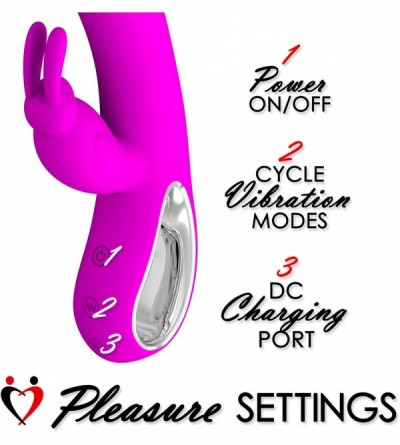 Vibrators Rabbit Vibrator Curved G-Spot Tip and Hollow Handle Smooth Silicone Black - Black - C6189XXWK54 $24.93