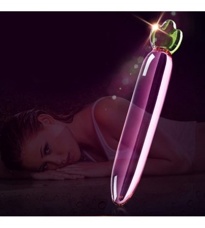 Anal Sex Toys 5Types Vegetable and Fruit Shape Crystal Dildo Glass Butt Plug Cute Novelty Adult Sex Toys (Pink-Carrot) - Pink...