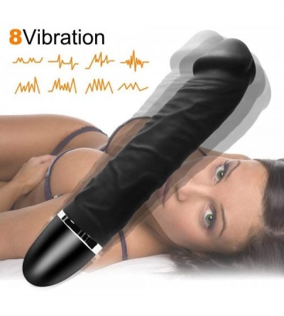Vibrators Realistic Vibrators for Her Clitoris and G-spot Stimulator- Dildo Silicone Massage Stick for Women Sex Toys Waterpr...