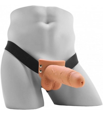 Dildos Fetish Fantasy Series 7.5" Hollow Squirting Strap-on with Balls- Brown - CJ18XW572WL $59.95