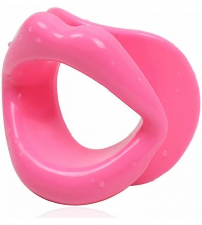 Gags & Muzzles Open Breathable Woman's Lips Shape Mouth Gag Head Harness - Pink - CR18SH8ZK9A $13.32