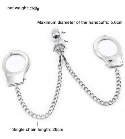 Anal Sex Toys SM Sexy Handcuffs with Anal Plug for Adult- Long Chains Sstainless Steel Wrist Restraints Cuff Fetish Adult Sse...