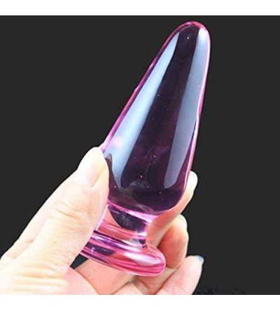 Anal Sex Toys Pink Glass Anal Plug Adult Sex Toys for Men and Women Anus Dilator Stimulator Butt Plugs Smooth buttplug - Abp1...