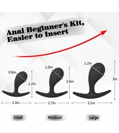 Anal Sex Toys Mini Butt Plug Training Kit for Beginner- Silicone Anal Plug Set with T-bar for Prolong Wearing - CR19GIXWDYR $...