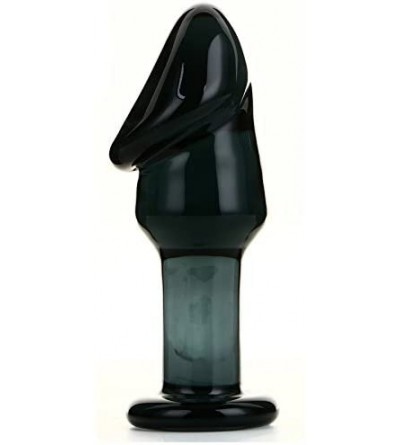 Dildos 5.1" Phallic Glass Dildo Glass Massager Crystal Penis Anal Butt Plug - CB11N8U7MKR $26.78