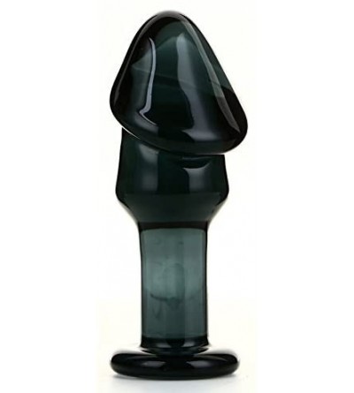 Dildos 5.1" Phallic Glass Dildo Glass Massager Crystal Penis Anal Butt Plug - CB11N8U7MKR $10.50