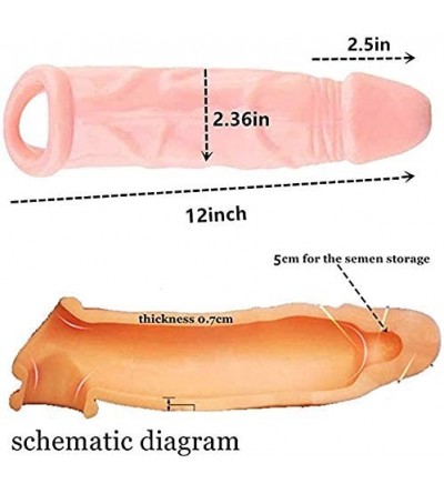 Pumps & Enlargers New Extra Large Skin Color 12 INCH Realistic-Condom-Thick-Girth-Enhancer-Enlarger-Extender-Growth-Sleeve - ...