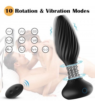 Vibrators Male Vibrating Prostate Massager Rotating Anal Vibrator- Remote Control 10 Speeds Unisex G Spot Vibrator Anal Sex T...