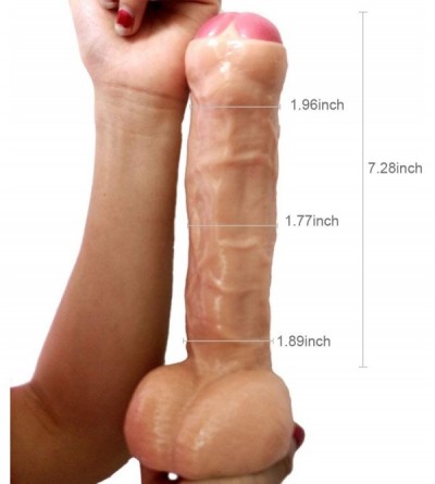 Dildos Realistic Dildo with Suction Cup Base for Hands-Free Play- 7.28 inch Huge Flexible Penis for Female G-spot and Anal Pr...