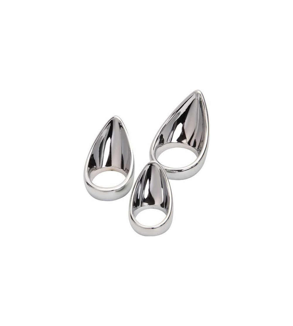 Penis Rings New 1.7Inches Stainless Steel Teardrop Cock Ring Deluxe Penis Ring 1.7Inches - CO11MJKKF6P $16.89