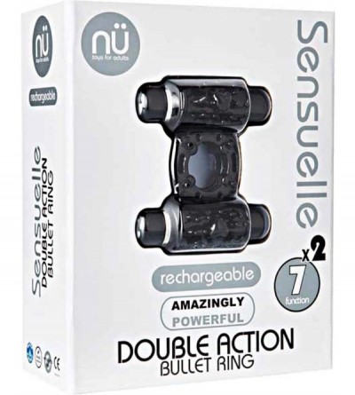 Penis Rings Double Action 7+2 Function Cock Ring- Black - Black - CG129AK6G1X $17.21