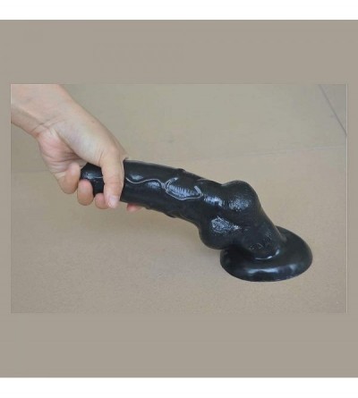 Dildos Black Dog Dildo 8" Big Realistic Animal Dildo with Suction Cup Canine Penis Cock Anal Sex Toys for Adult Lesbian - CN1...