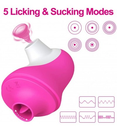 Vibrators Clitoral Tongue Vibrator Nipple & Clitoris Tongue Stimulator Clit Massager Sucking & Licking 2 in 1 Oral Sex Toys M...