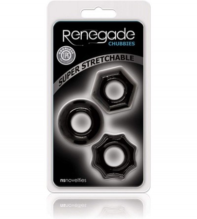 Penis Rings Renegade Chubbies Super Stretch C-Rings in Black (Set of 3) - Black - CP18KLGKOWT $7.07