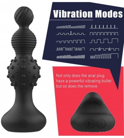 Vibrators Male Anal Vibrator with 3 Silicone Beads for Prostate Massage Stimulation- 10 Vibration Patterns with Remote Contro...