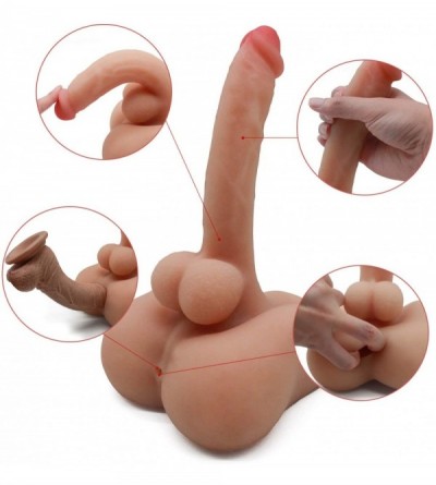 Sex Dolls Realistic Dildo for Women Masturbation 8 Inch - Anal Dildo with Suction Cup- Men Torso Penis Doll with Combo Mastur...