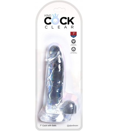 Dildos King Cock Clear 7" Cock with Balls - CF18XSAKOHD $19.51