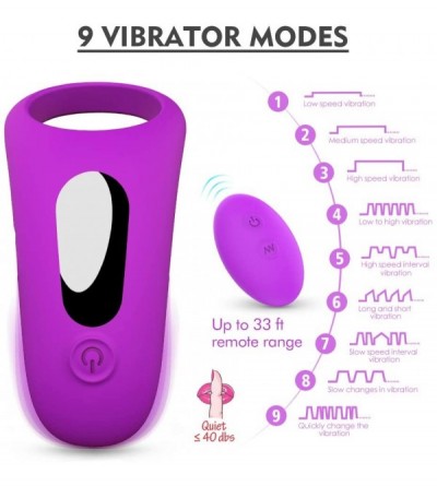 Penis Rings Vibrating Cock Ring- Remote Control 9-Speed Penis Ring Vibrator Medical Silicone Waterproof Rechargeable Powerful...