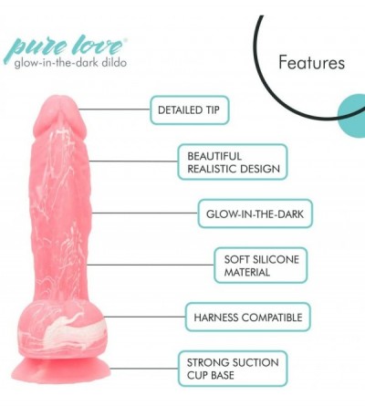 Dildos 7.5 Inch Glow-in-the-Dark Silicone Dildo with Suction Cup- Marble Pattern- Pink Color- Adult Sex Toy- 7.5 Inch X-Large...