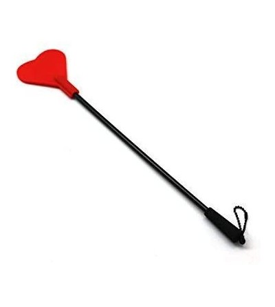 Paddles, Whips & Ticklers Silicone Riding Crop Horse Whip with Slapper Heart Shape Jump Bat - Red - CX18GNZNA7O $10.73