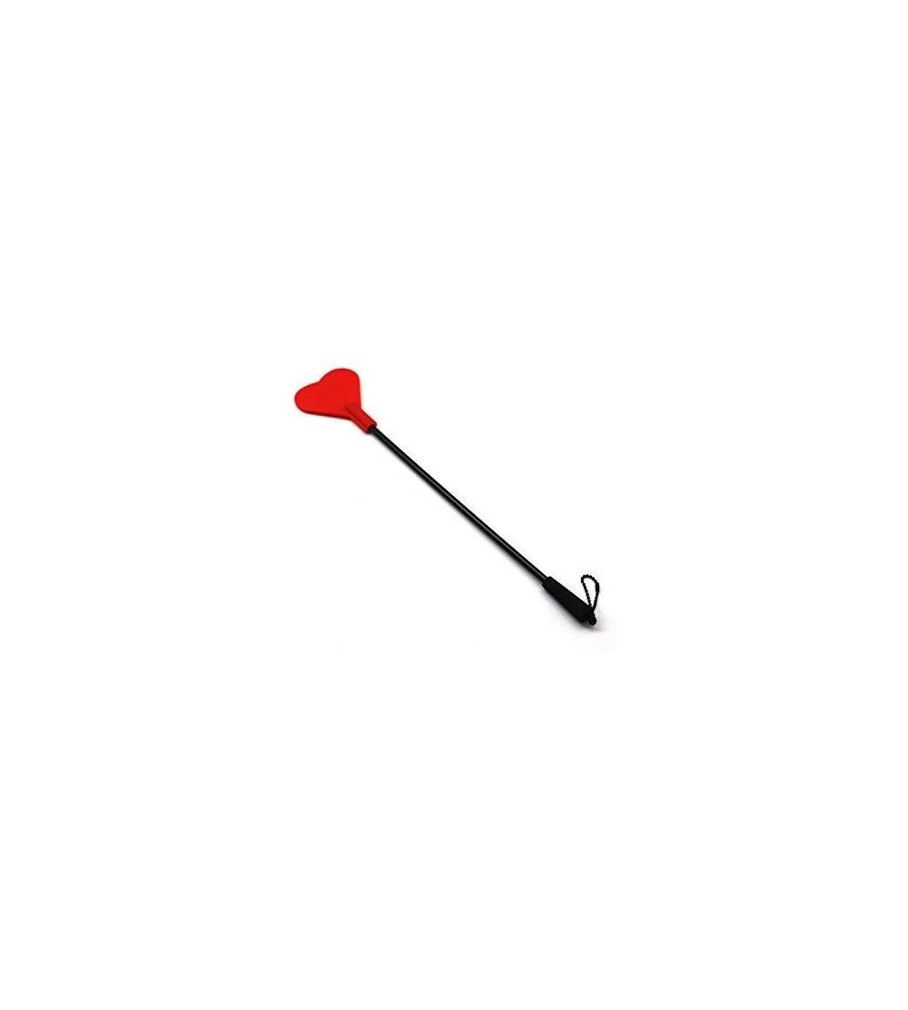 Paddles, Whips & Ticklers Silicone Riding Crop Horse Whip with Slapper Heart Shape Jump Bat - Red - CX18GNZNA7O $10.73